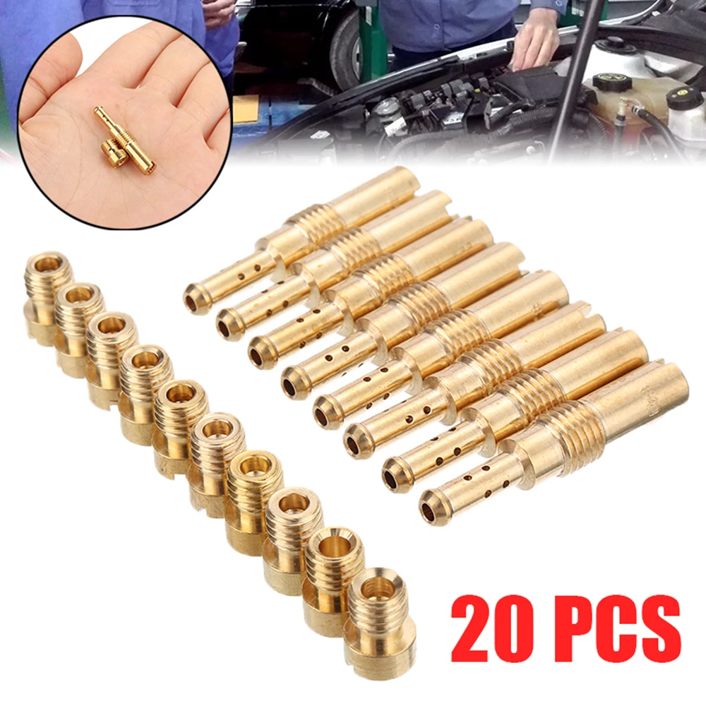 20pcs Carburetor Main/Pilot Jet Vice Injector Nozzle For PWK PWM PE PD PJ FCR-MX CV CVK CRS Motorcycle Carburetor Jets