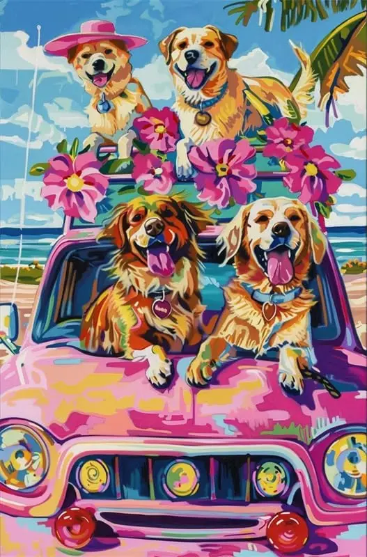 Metal Tin Sign Welcome Decorative & Plaques Golden Retriever puppy Tropical Ocean Sea Truck House Stone iron Signs Wall Deco