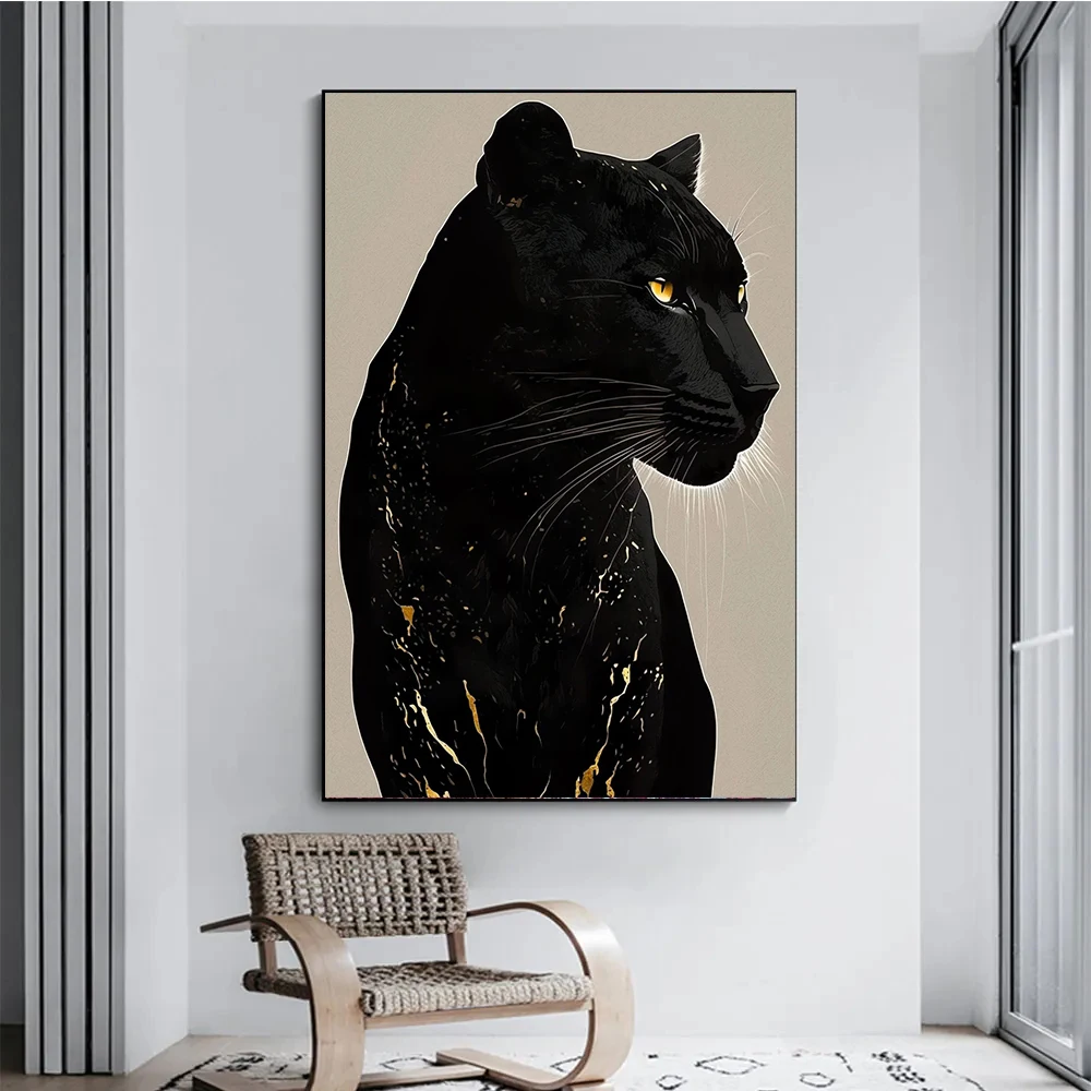 Modern Animal Leopard Posters and Printmaking Oil Painting Wall Art Wildlife Images Life Home Decoration Paintings