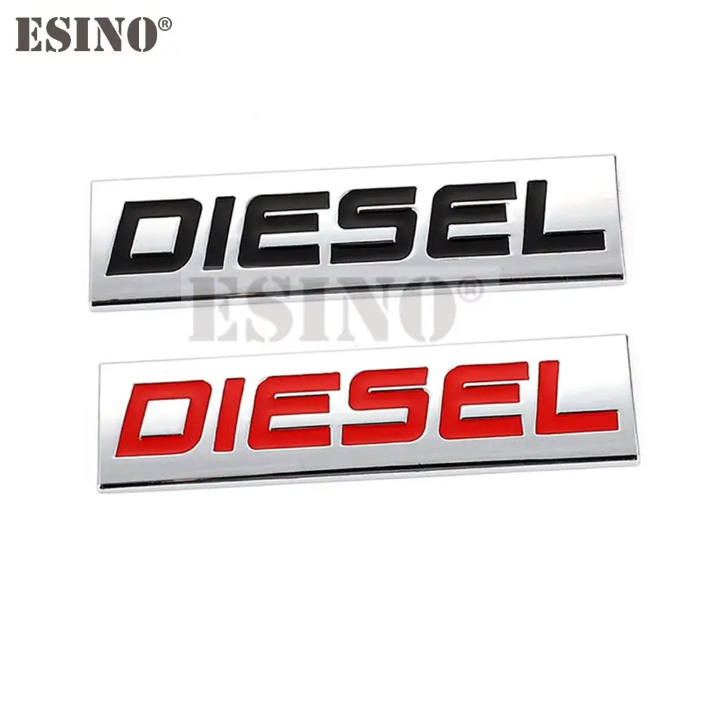 Car Styling 3D Metal Chrome Zinc Alloy Emblem Universal Diesel Logo Car Badge Body Trunk Fender Adhensive Emblem Auto Accessory