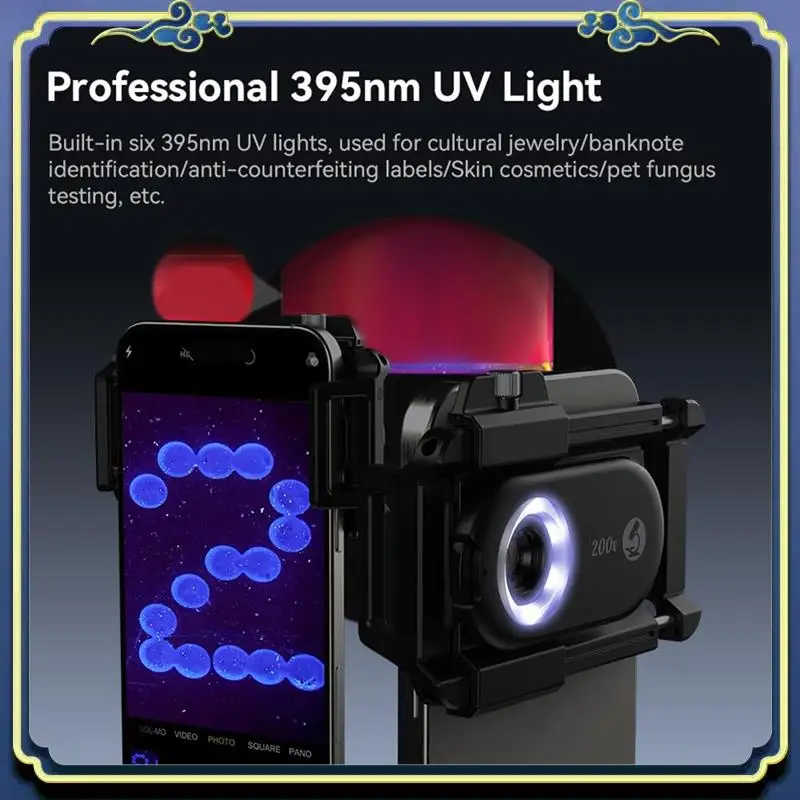

Portable Mobile Phone Microscope Lens With CPL LED 3 In 1 Macro Magnifier Kits Biological Microscope For Phone Lens