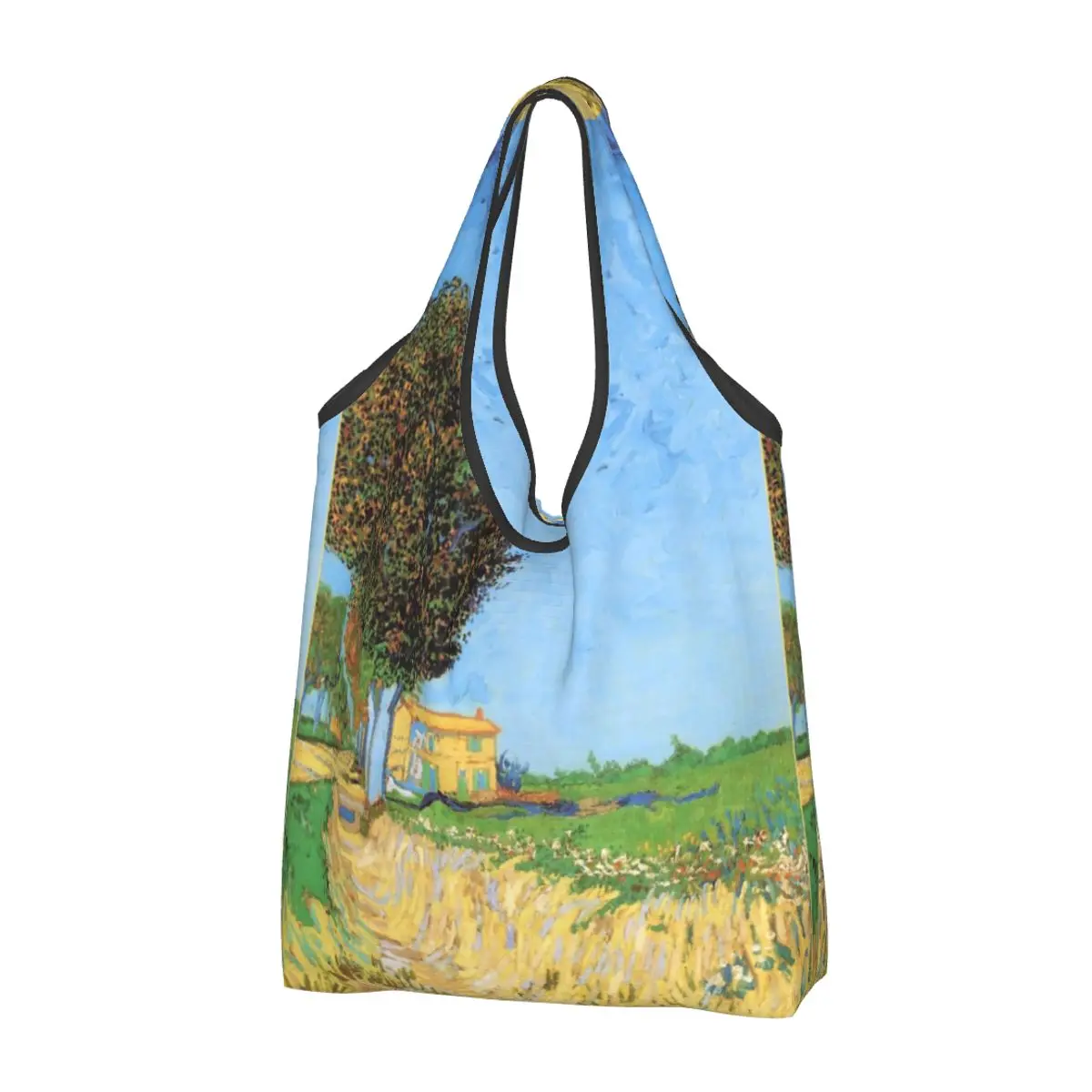 

Vincent Van Gogh - A Lane Near Arles Shopping Bags Foldable Grocery Eco Bags Large Capacity Recycling Bags Washable Handbag