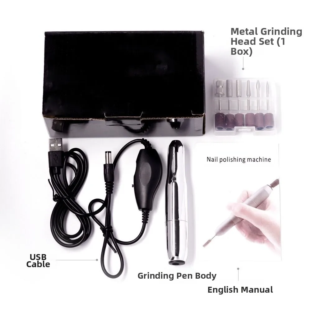 

Высокоскоростная электрическая дрель для ногтей, профессиональная портативная маникюрная мельница со сверлами, малошумная шлифовальная пилочка, ручка