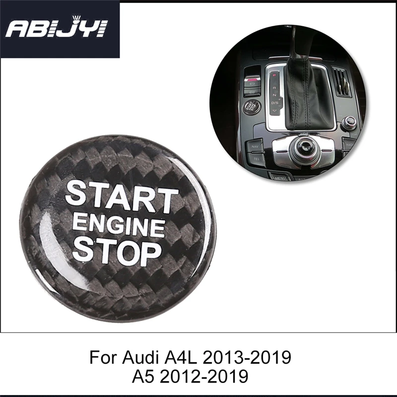 

For Audi A4L A5 A6L Q3 Q5 A7 Q7 Q5L Carbon Fiber Engine Ignition Switch Start Stop Button Cover