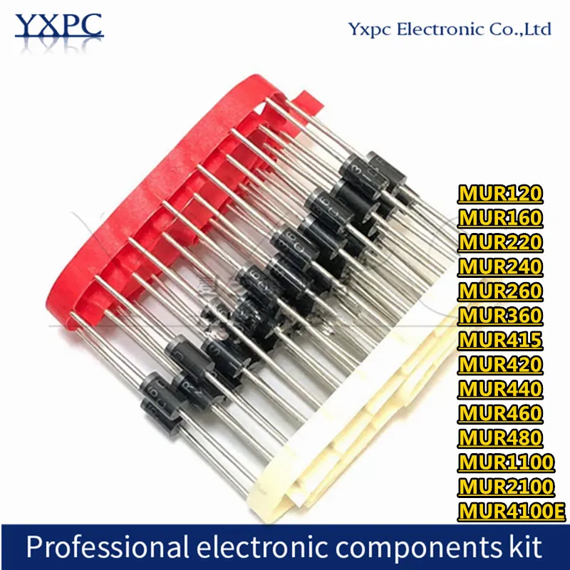 20pcs MUR120 MUR160 MUR220 MUR240 MUR260 MUR360 MUR415 MUR420 MUR440 MUR460 MUR480 MUR1100 MUR2100 MUR4100E MUR4100 Diode