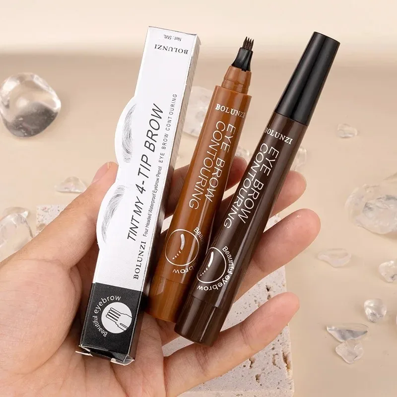 618 4D Microblading Eyebrow Pen 4 Forks Tip Eyebrow Tattoo Pencil Long Lasting Fine Sketch Liquid Eye Brow Make Up New