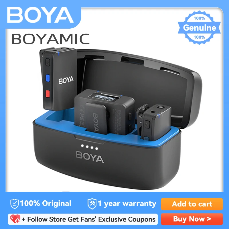 BOYA BOYAMIC Professional Wireless Lavalier Lapel Microphone for iPhone Android Camera Youtube Streaming Record Interview Vlogs