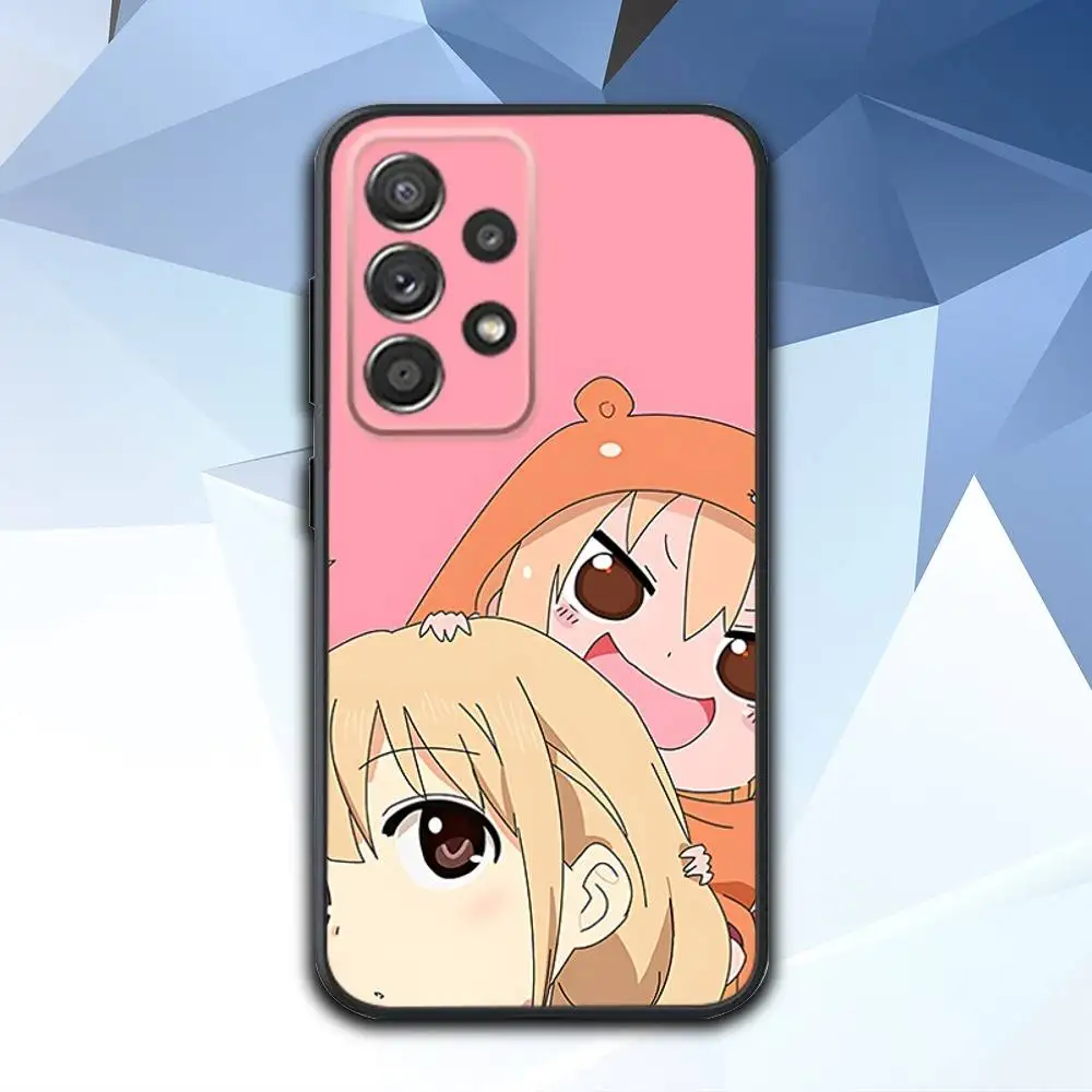 حافظة هاتف U-Umaru Cute D-DomaS لهاتف سامسونج S 25,24,23,22,30,21,10,9,Ultra,Plus,Lite,FE,4,5G حافظة سوداء ناعمة