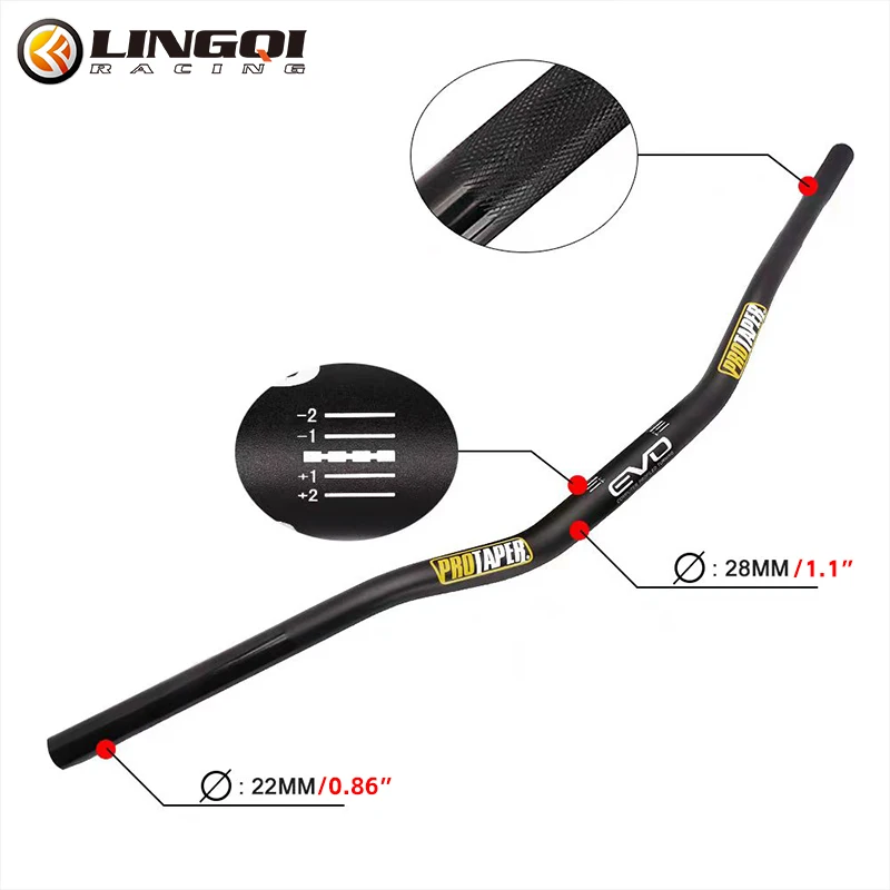 LINGQI RACING Motorcycle Body Systems 22mm 7/8\'\' Protaper Handlebar EVO Handle Bar For Motocross Off Road Universal Parts