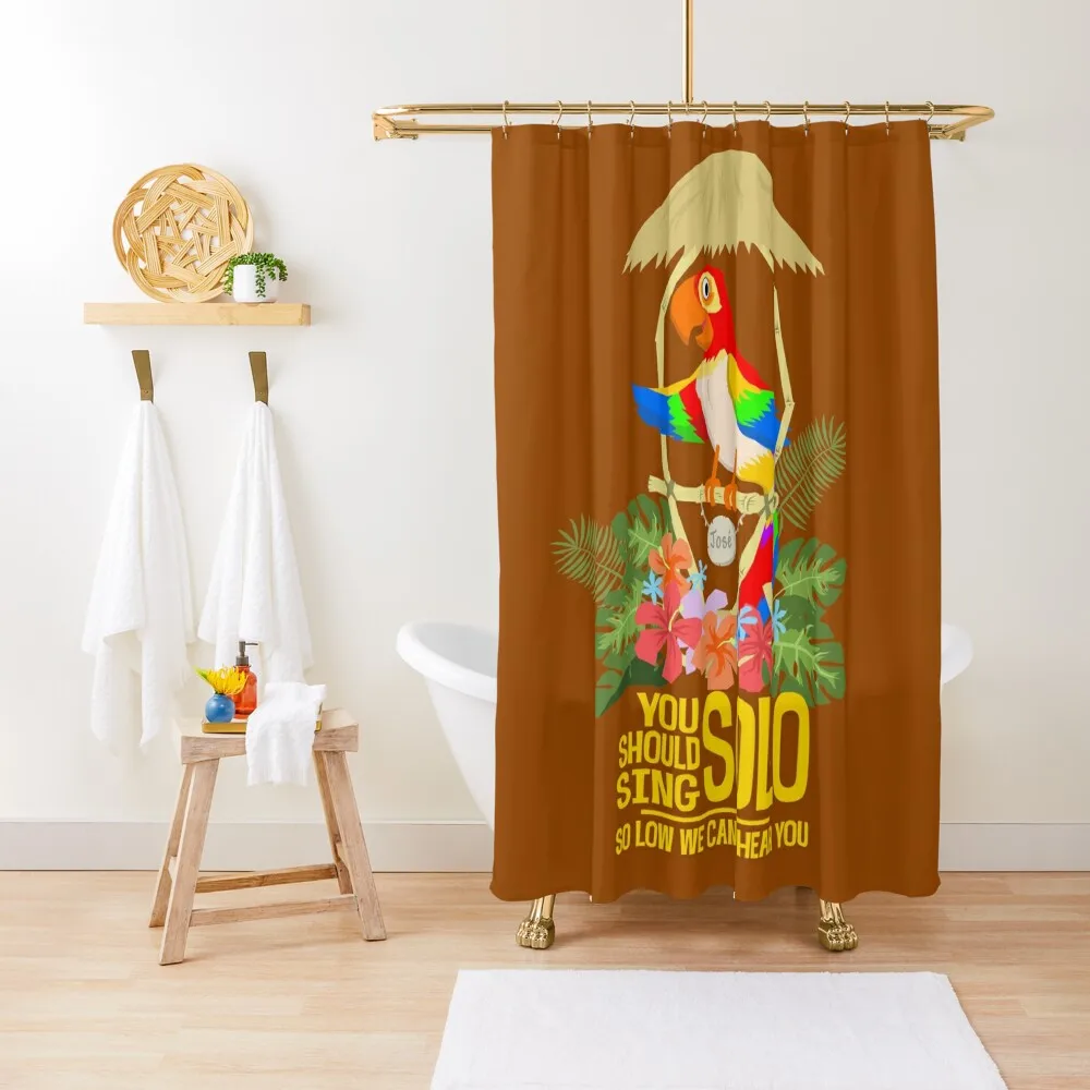 Tiki Room Birds: Jose Sing Solo Shower Curtain Toilet Accessories Bathroom Waterproof Fabric Bathroom Curtain