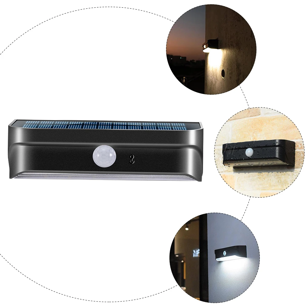 

1pc Solar Wall Outdoor Ip65 Waterproof Wall Lamp Waterproof Led Light Solar Powered Yard Light Pir Sensor For Garden Patio