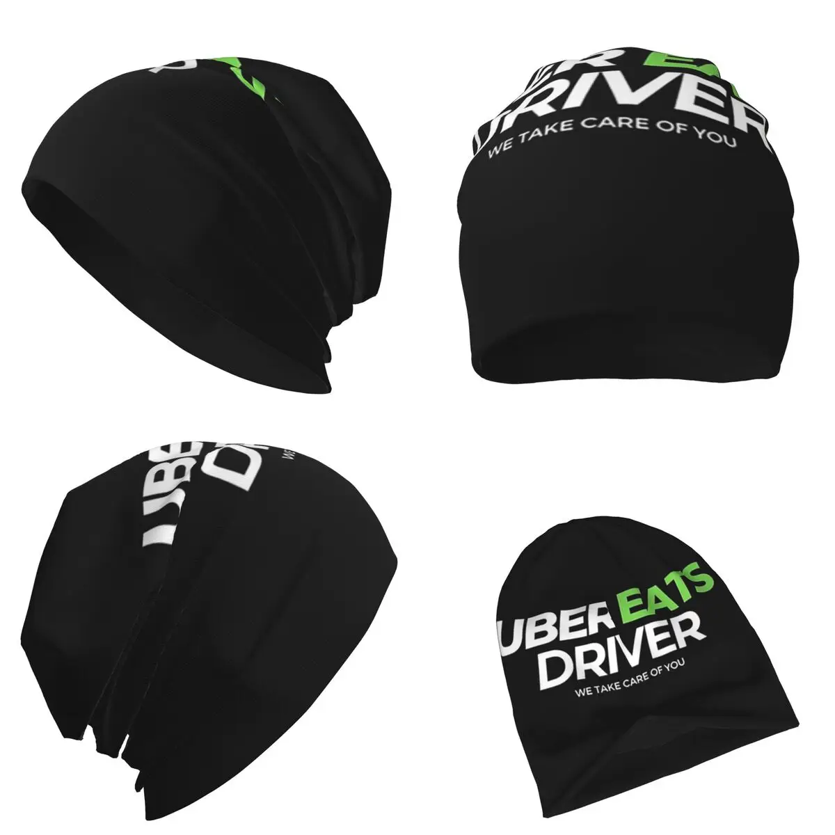 Uber Eats Driver Logo سائق توصيل الطعام قبعة محبوكة دافئة الهيب هوب بونيه قبعة الخريف الشتاء في الهواء الطلق قبعات حريمي للجنسين الكبار #2