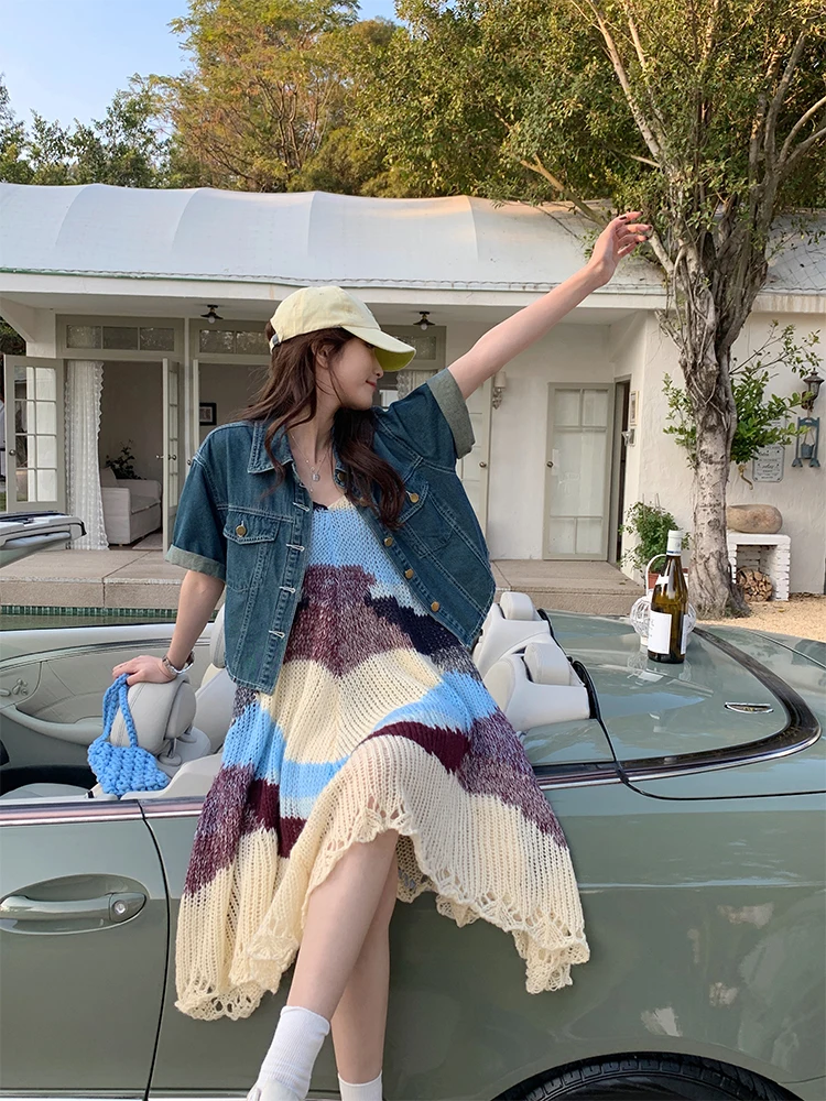 

Blue ort Sve Denim irt Women's Loose Fit Design Slimming Top Fall New Sle Yang Pao Pao Korean Sle Commute Wind