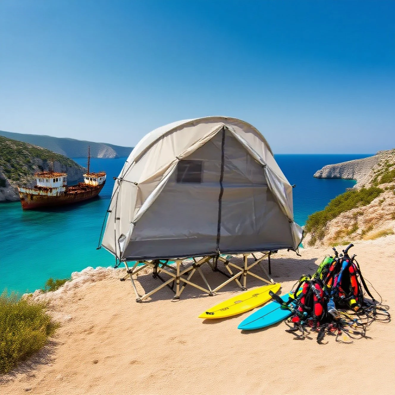 Быстросъемная палатка-кровать (БЕЗ Кровать) — палатка-кровать на 1 человека с полной сетчатой вентиляцией, сухим полом и удобной системой сна