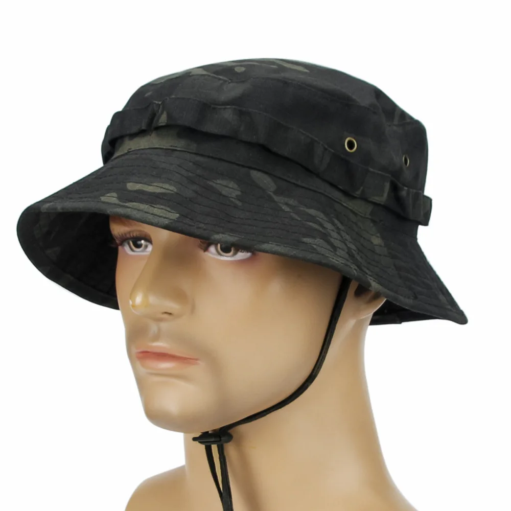 New 2024 Camouflage Fan Tactics Camouflage Short Brimmed Bunny Outdoor Sports Mountaineering Hiking Sun Shading Round Hat Bucket