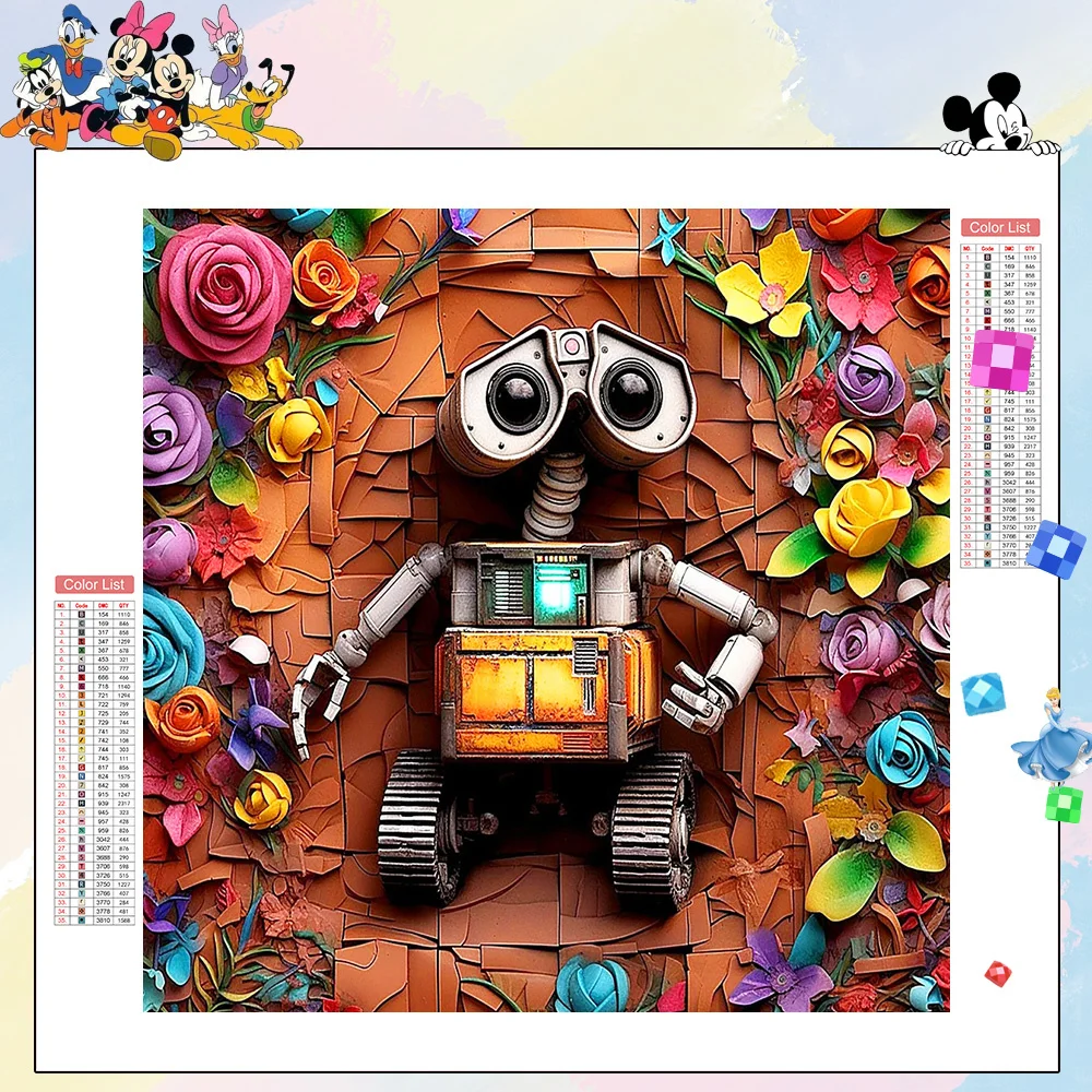 Disney Diamond Painting Wall E Diamond Mosaic Cartoon Embroidery Complete Kit Handmade Gift Home Decor