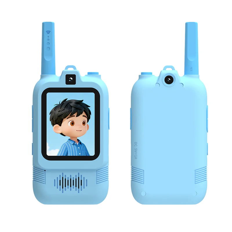 جهاز اتصال لاسلكي للأطفال مزود بشاشة عالية الدقة وكاميرا مزدوجة مقاس 2 بوصة، اتصال داخلي قابل لإعادة الشحن للأطفال، مكالمة عالية الدقة بنقرة واحدة، أدوات هدايا للأطفال