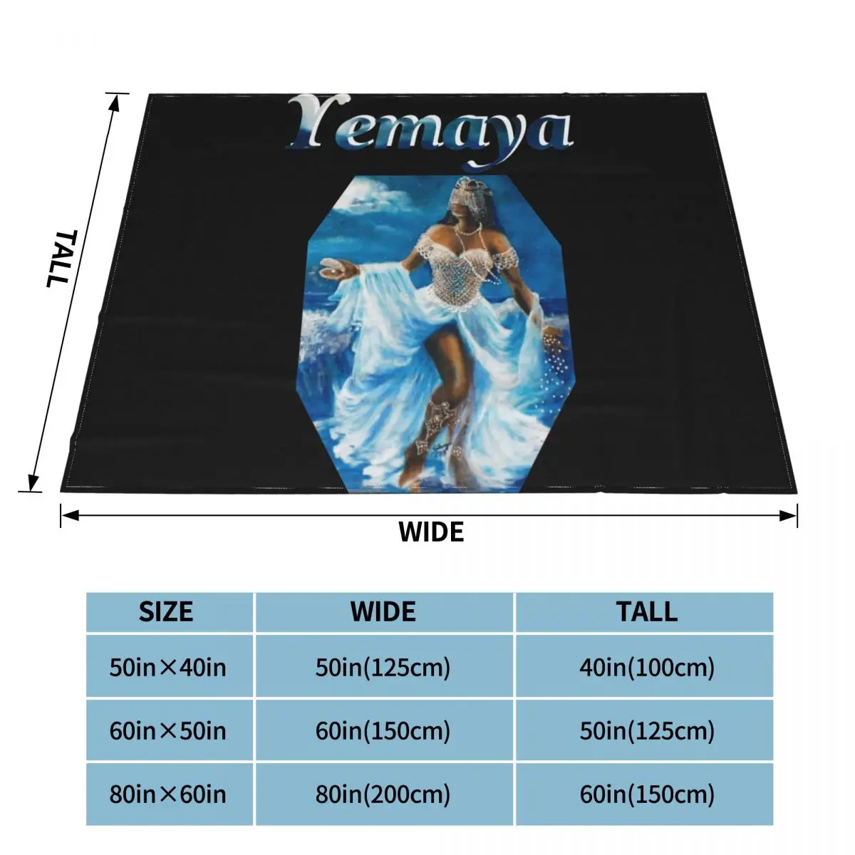 Yemaya Orisha Ocean Goddess Top Yoruba Orisha Spiritual Faith Blanket Fashion Dual Purpose Faux Fur Throw