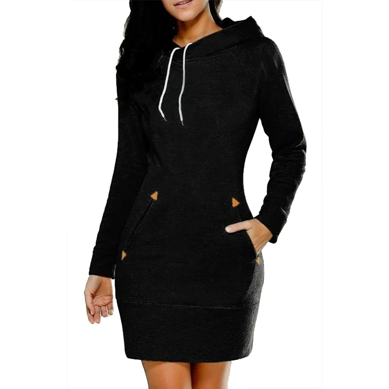 Slim Type Dress Popular Hoodie Hooded High Collar Women Long Sleeve Sweater