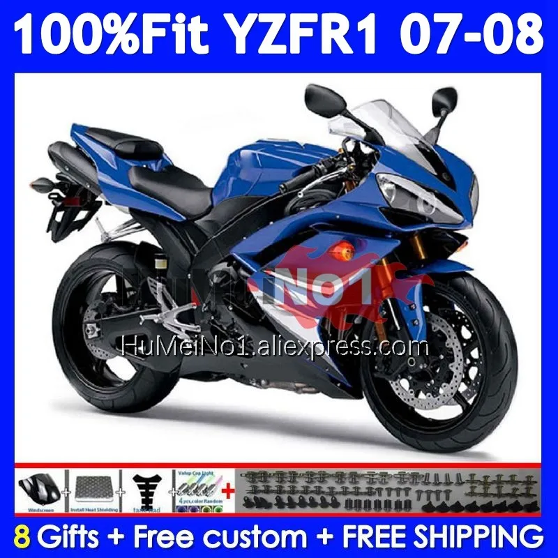 Injection Mold For YAMAHA YZF-R1 YZF R1 R 1 YZF 1000 07-08 367No.49 YZF1000 YZFR1 07 Gloss blue 08 YZF-1000 2007 2008 Fairing