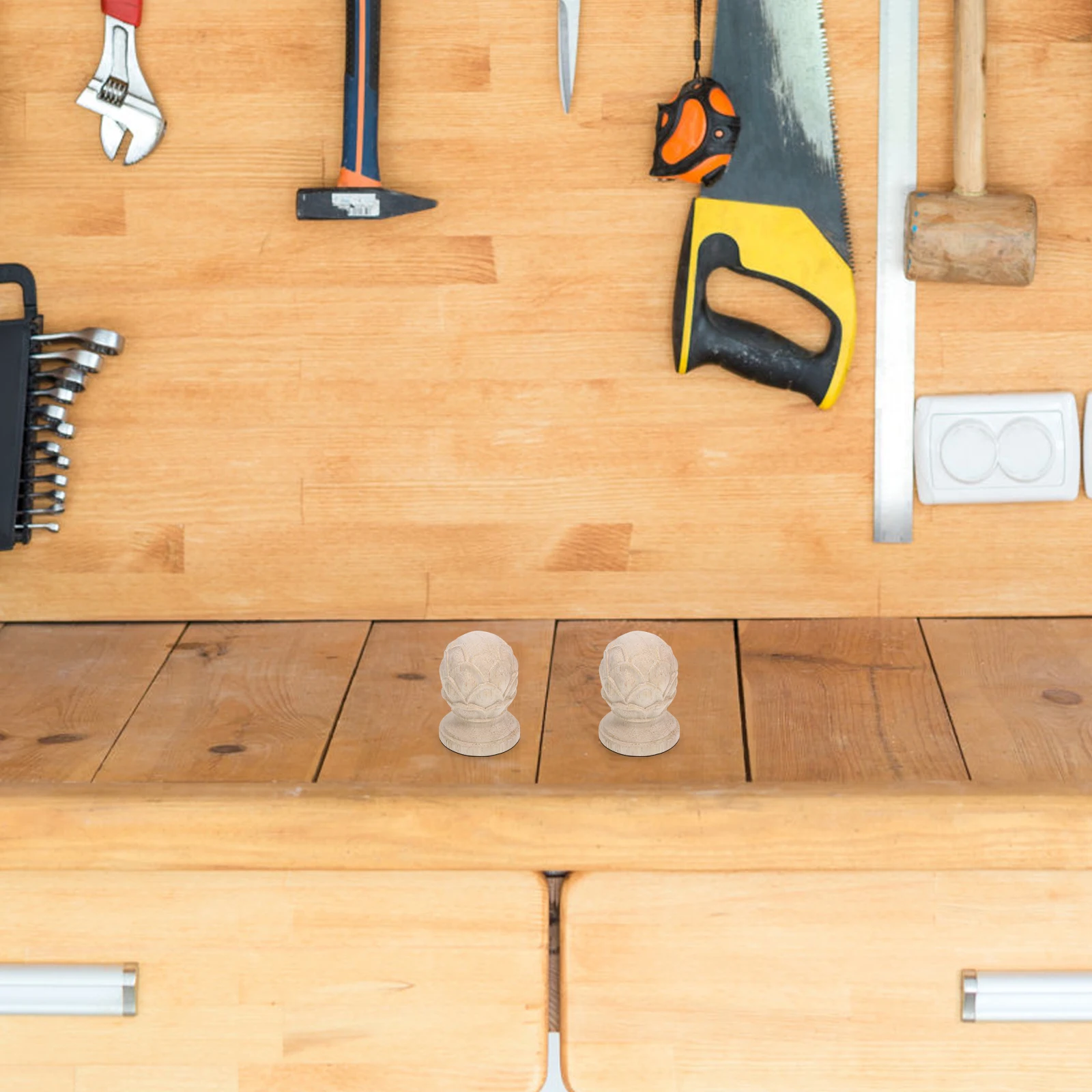 

Wood Finial Decor Staircase Furniture European Pineapple Design Curtain Rod Bed Post Cap Indoor Home Decoration Dowel End