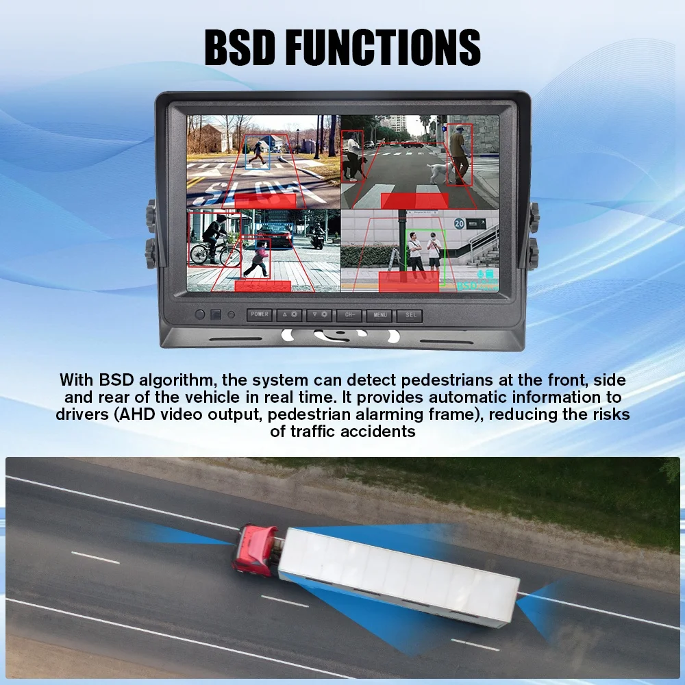 ADAS Front And Rear Dash Cam Truck Monitoring System Kit Car DVR Monitor Rearview Back Camera Blind Spot Video Security