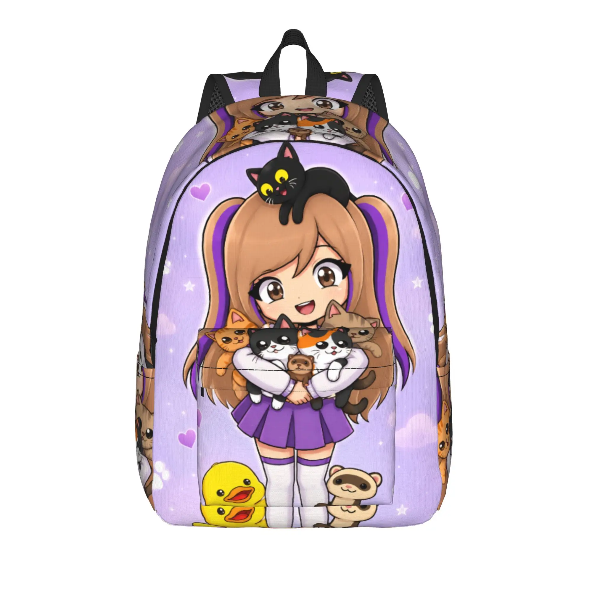 Lyna Vallejos Gamer Cool Backpack Sports High School Work Cat Daypack for Men Women Laptop Shoulder Bag