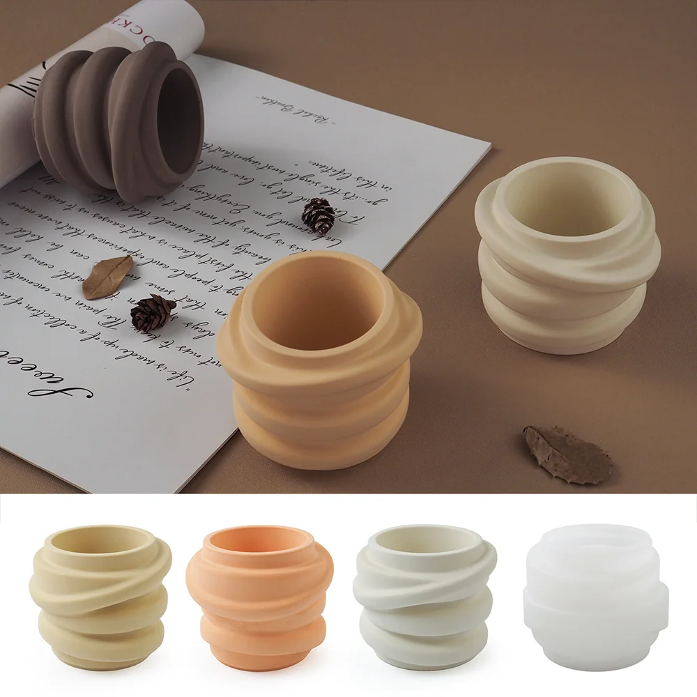 DIY Candle Cup Silicone Mold Candlestick Making Mould Handmade Storage Tank Resin Mold