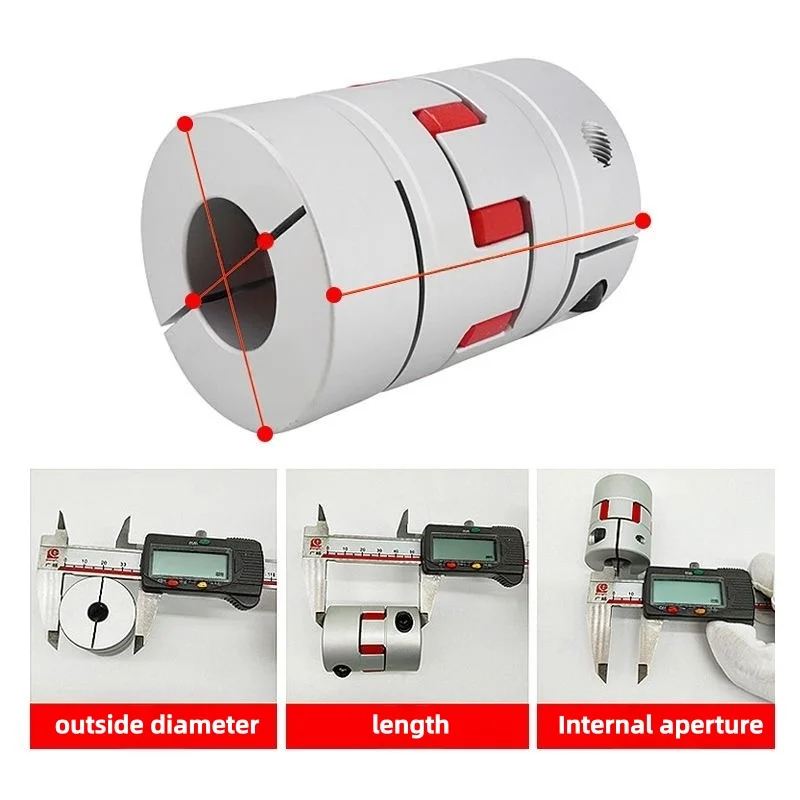 1PC LM Series Flexible Plum Clamp Coupler D40 L45 3 Jaw Shaft Coupling 6mm-22mm Bore Aluminum Flexible Spider Coupler