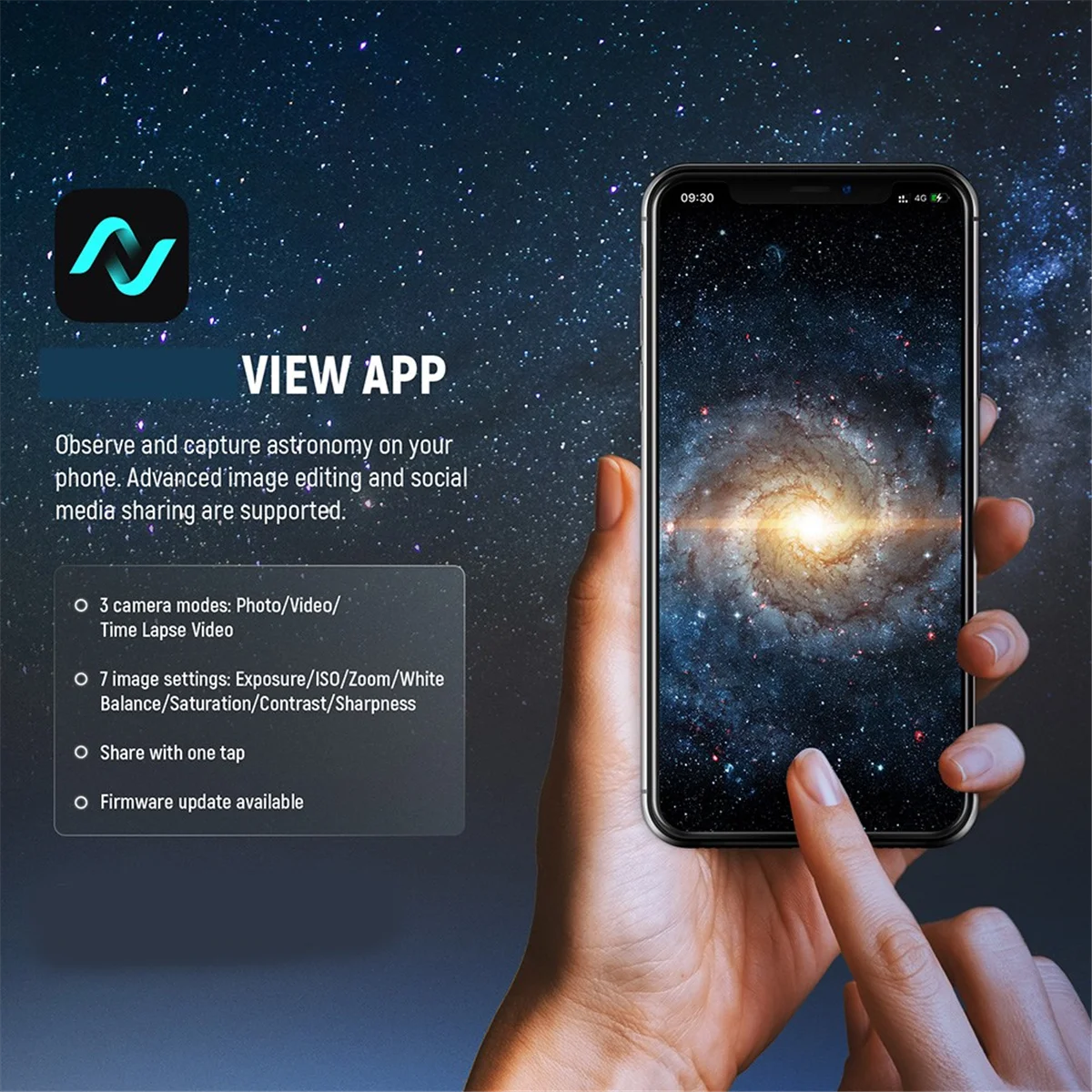 Астрономический телескоп A07I TypeC, совместимый электронный окуляр, Wi-Fi, беспроводное подключение к мобильному телефону, ноутбуке