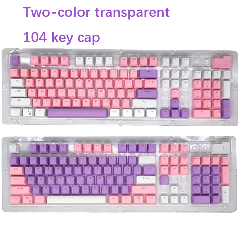 ABS Color two-color transparent keyboard cap multi-color selectable key cap + word structure key cap Mechanical keyboard gamer