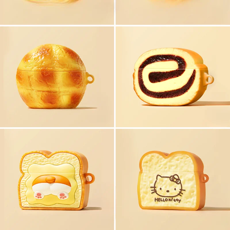 Etui na słuchawki 3D Bread Cartoon Cute do słuchawek AirPods Pro 2, bezprzewodowe etui ochronne na słuchawki AirPods 1 2 3 Pro 2 Case