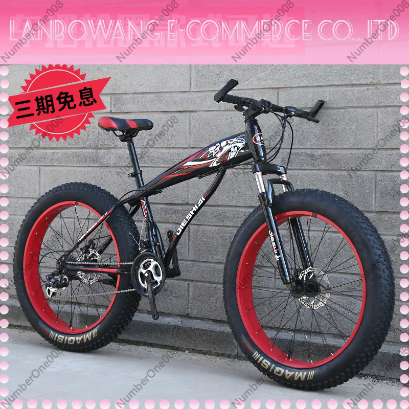 Fat Tire Snow Bike 4.0 Adult Unisex Mountain Bicycle 21 Speed Dual Disc Brake