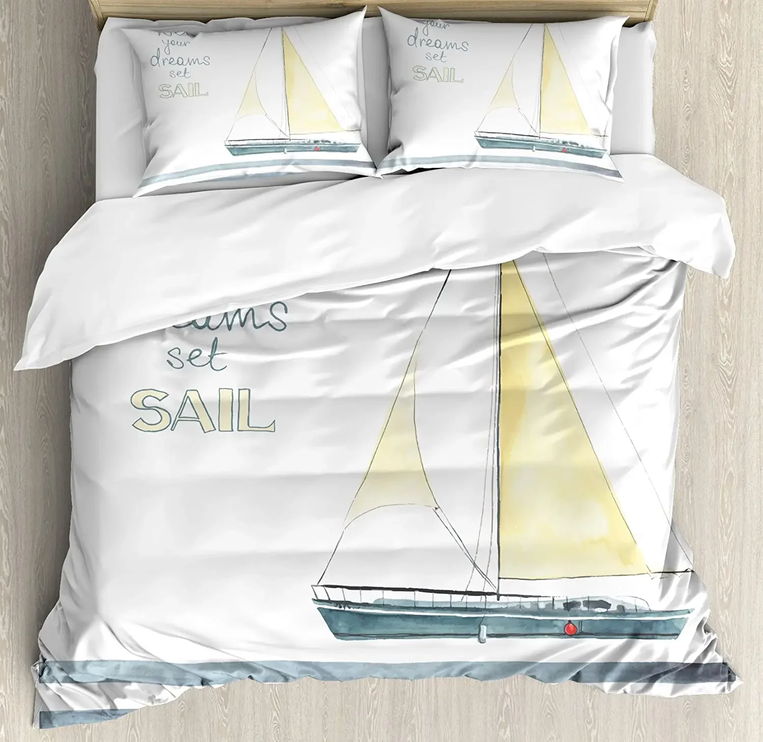 

Nautical Anchor Ship Lighthouse Whale Art 3pcs Bedding Set For Double Bed Home Textile Duvet Cover Quilt Cover Pillowcase