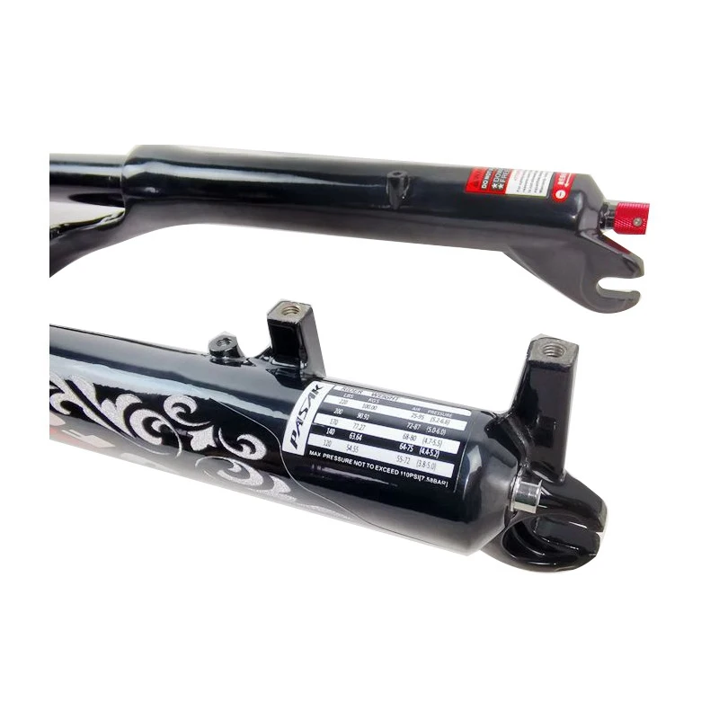 Pasak-Fat Bike Suspension Air Fork, 20x4.0, 2 Brackets, Hydraulic Disc Brake, Rebound Adjustment, Dropout, 9x135mm, 4.0 Tyre