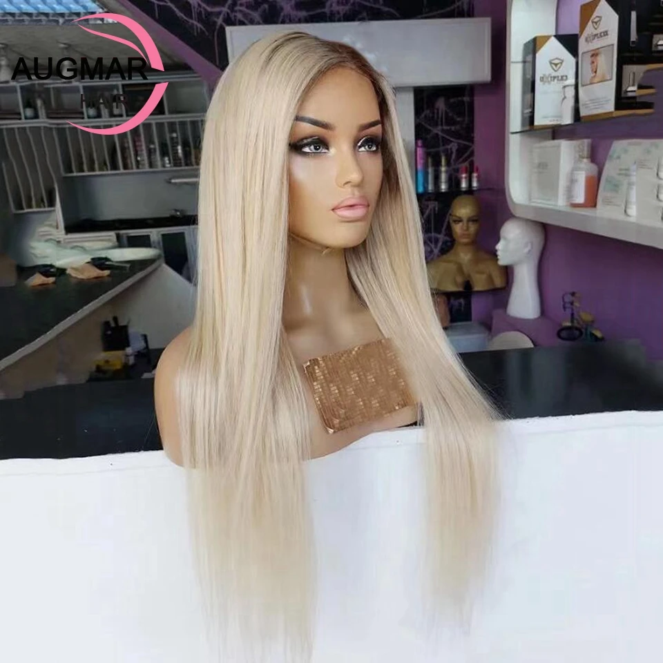 Ash Blonde Straight Lace Front Human Hair Wigs Glueless 13x6 HD Lace Frontal Wig 13x4 Transparent Lace Wigs For Women Human Hair