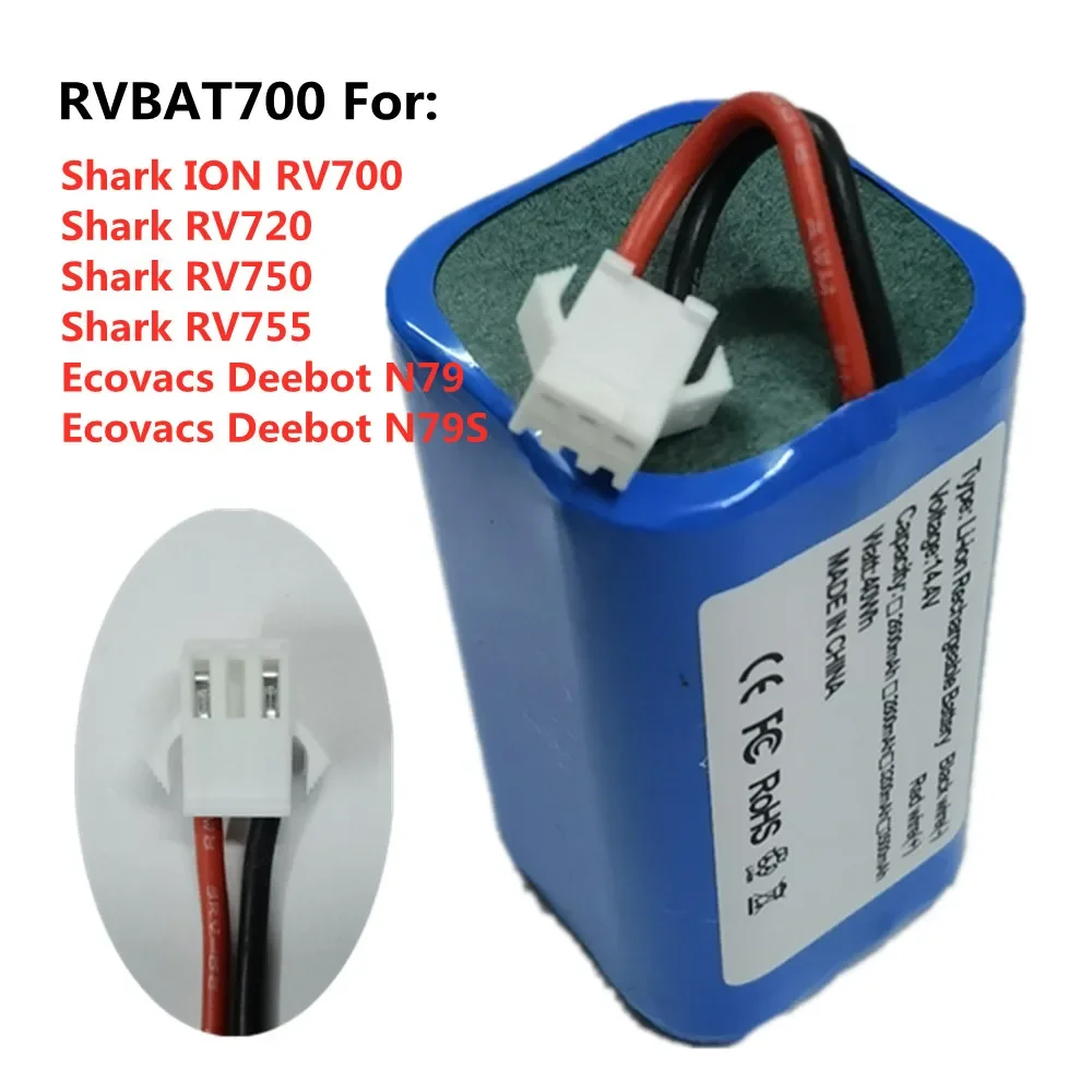 Сменный аккумулятор RVBAT700 для робота-пылесоса Ecovacs Deebot N79S N79 и Shark ION RV700 RV720 RV725 RV750 RV755 Battera
