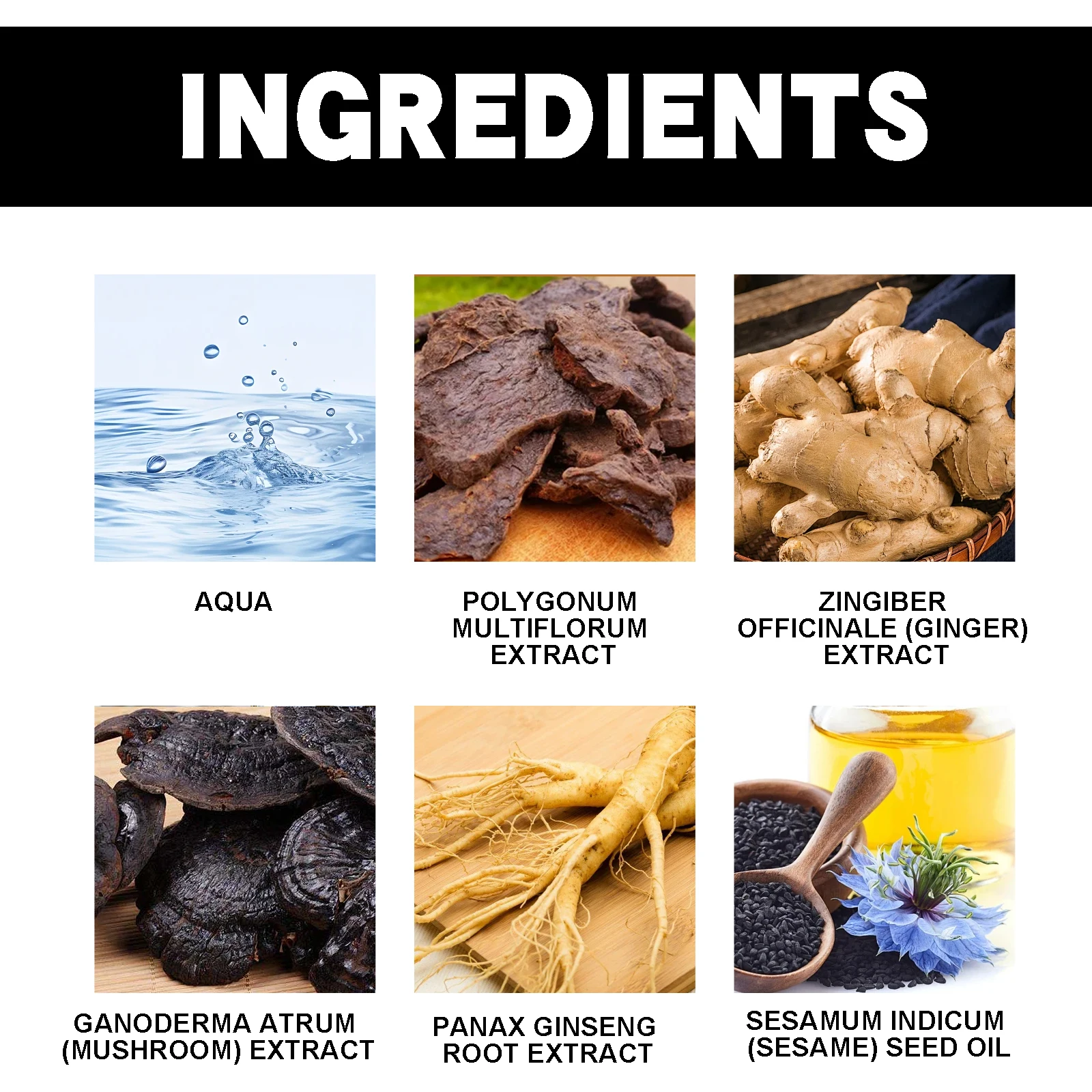 Shampoo per capelli neri da 500 ml, Polygonum Multiflorum Essence Shampoo morbido idratante per la pulizia e la riparazione dei capelli neri