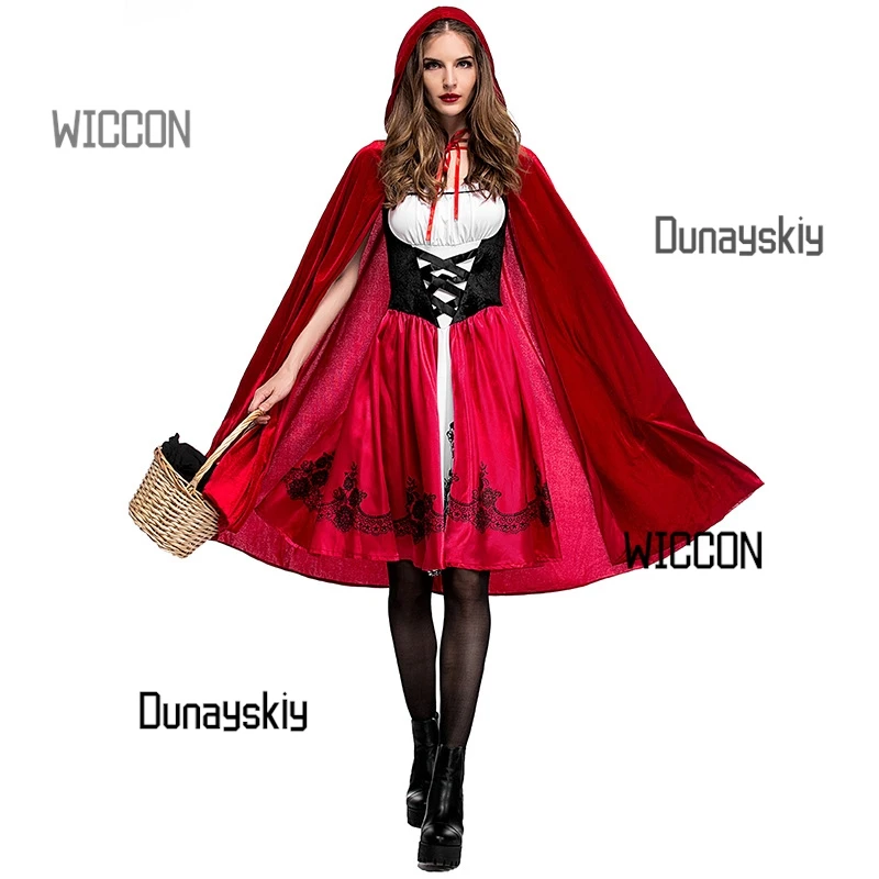 Cape rouge cosplay d'halloween, costume de demoiselle d'honneur Lolita, festival de bière sexy, costume de fête de spectacle sur scène de noël