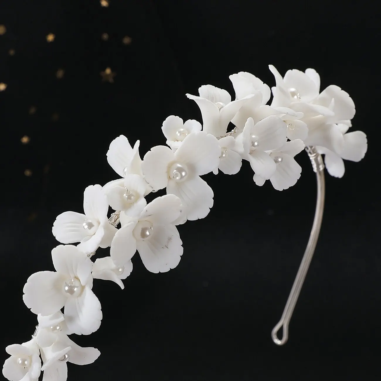 SLBRIDAL Handgemachte Kristall Strass Perlen Keramik Blume Braut Tiara Hochzeit Brautjungfern Party Krone Frauen Mädchen Haar Schmuck – Detail 10