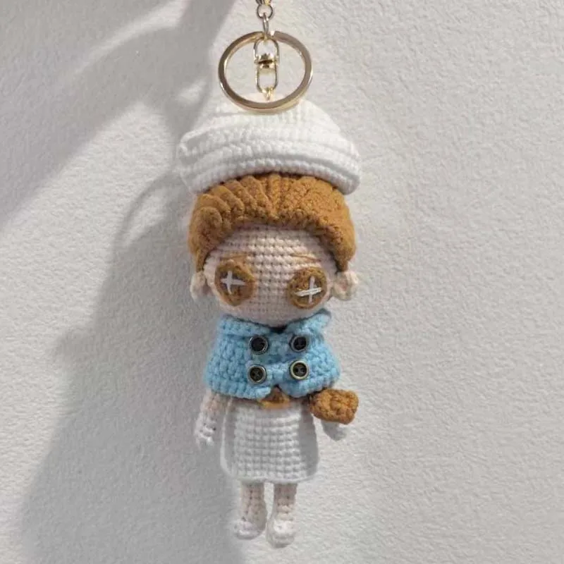 Handmade Crochet Plush Cartoon Game Peripherals keychain Cute Identity Crochet Doll  Doctor Emily Doll Birthday Gifts Toys