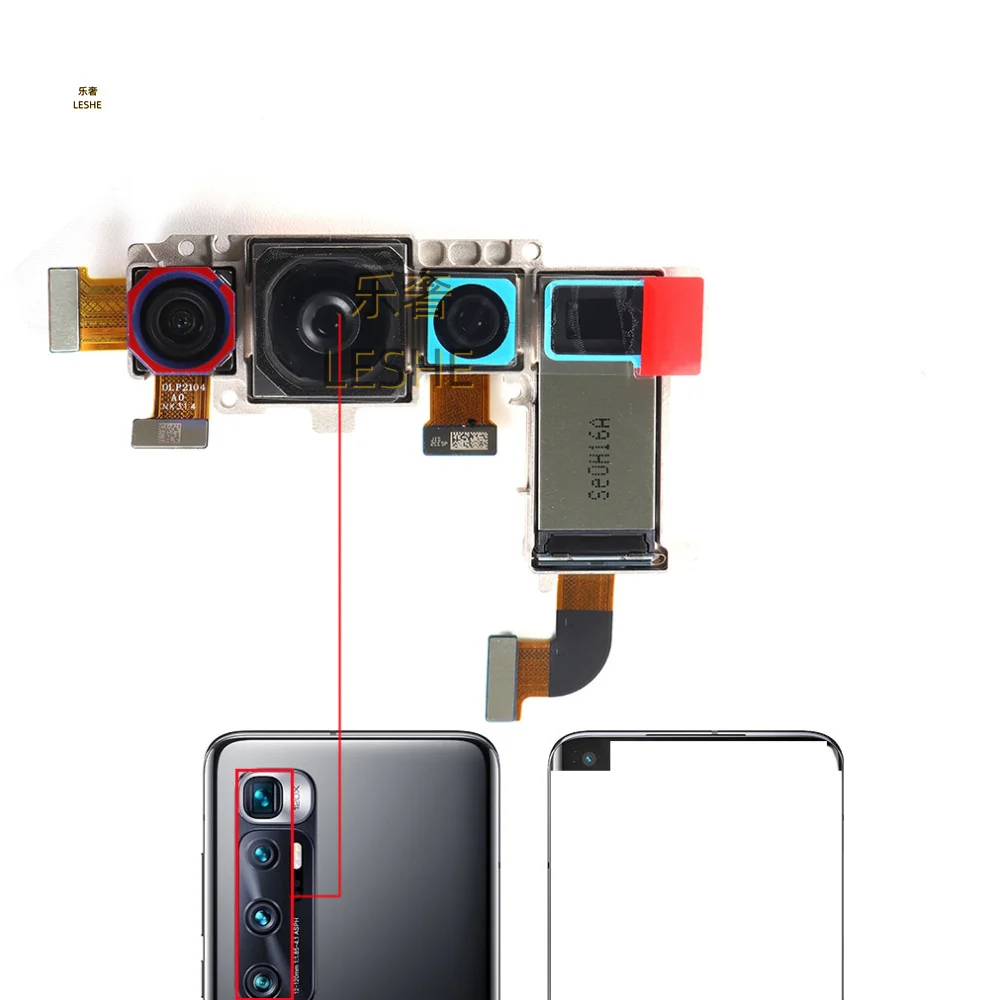 كابل مرن للكاميرا الخلفية الخلفية لهاتف Xiaomi Mi 10 Ultra صغير الحجم يواجه وحدة كاميرا الرؤية الخلفية الرئيسية أجزاء إصلاح M2007J1SC