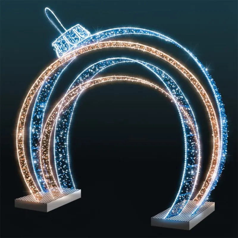 

custom.Outdoor decorations park shopping mall business center any IP65 waterproof level 3D big standing ring Arch Led motif ligh