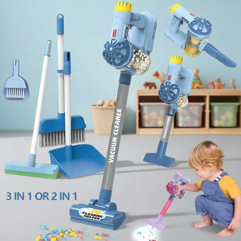 Kids Simulation Electric Vacuum Cleaner Cleaning Set for Toddlers Role Play Housekeeping Educational Toys Girl Boy Gifts