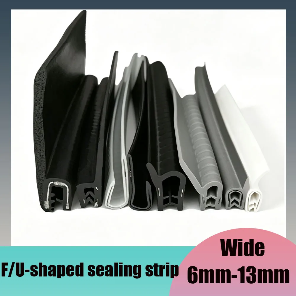U-Shaped Skeleton Self Clamping Tight Sealing Strip  Wideh 6-13mm Height 10-28mm Sheet Metal Edging Anti-Collision Rubber Strip