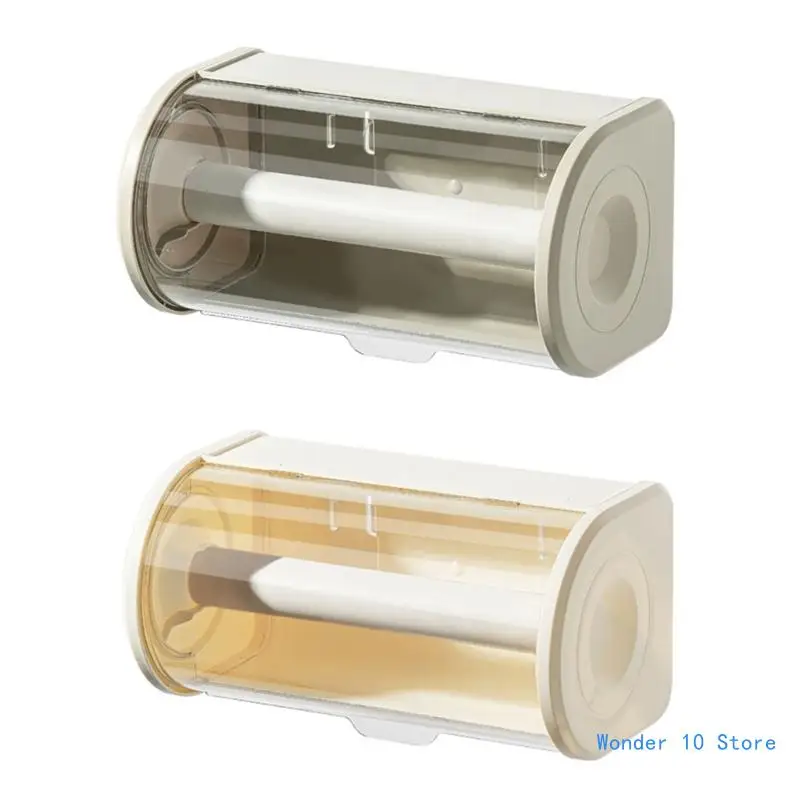 

Wall Mounted Kitchen Tissue Storage Container Dustproof Cover Paper Towel Holder