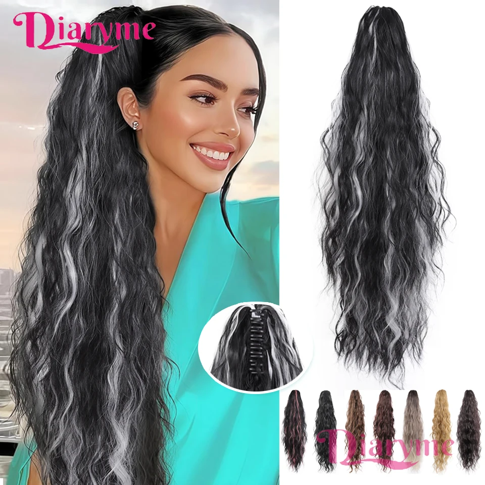 

Синтетический парик с хвостиком, 66 см, с зажимом, пушистый волнистый парик с хвостиком, подходит для женской повседневной носки и праздников