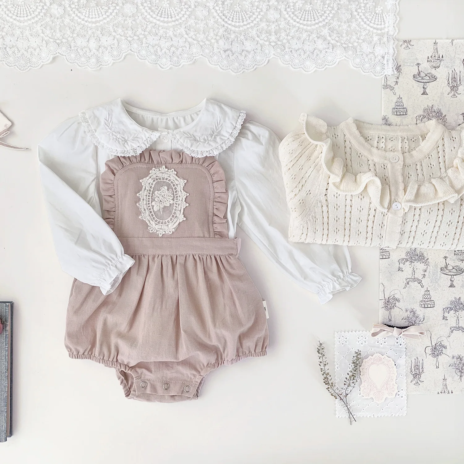 ملابس داخلية للفتيات الصغيرات لربيع 2026 بتصميم أنيق من قطعة واحدة بحمالات ملابس صلبة ملابس للفتيات الصغيرات #2