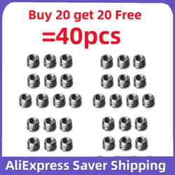 40pcs 1/4 Inch To 3/8 Inch Convert Screws Standard Adapter Universal Camera Adapter Screw Tripod Ballhead Conversion Nut Adapter