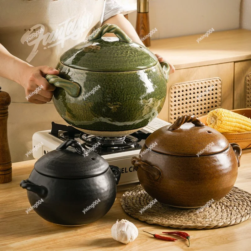 Heat Resistant Japanese Casserole Pot, Cooking Pot for Gas Stove and Clay Pot Rice